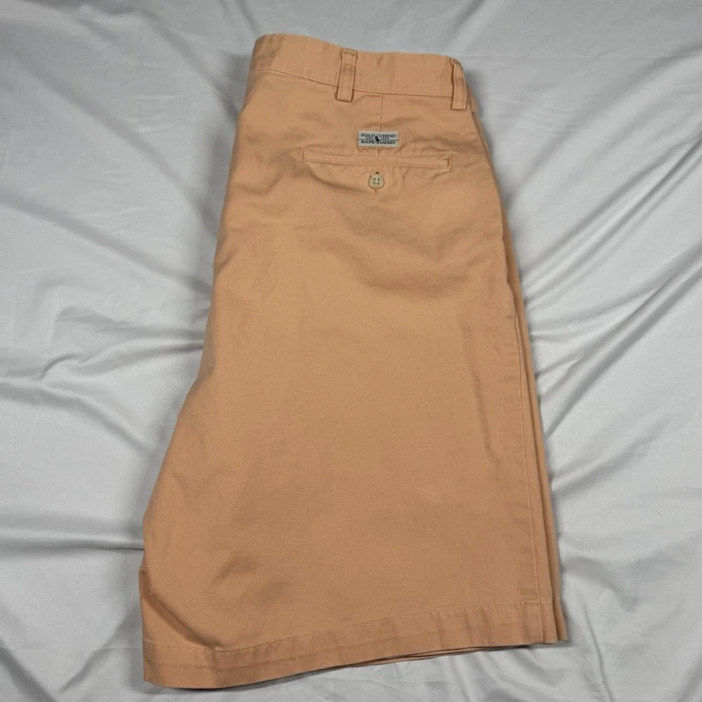 Polo Ralph Lauren Chino Shorts Light Peach Pleated Cotton Men's Tyler Shorts 34